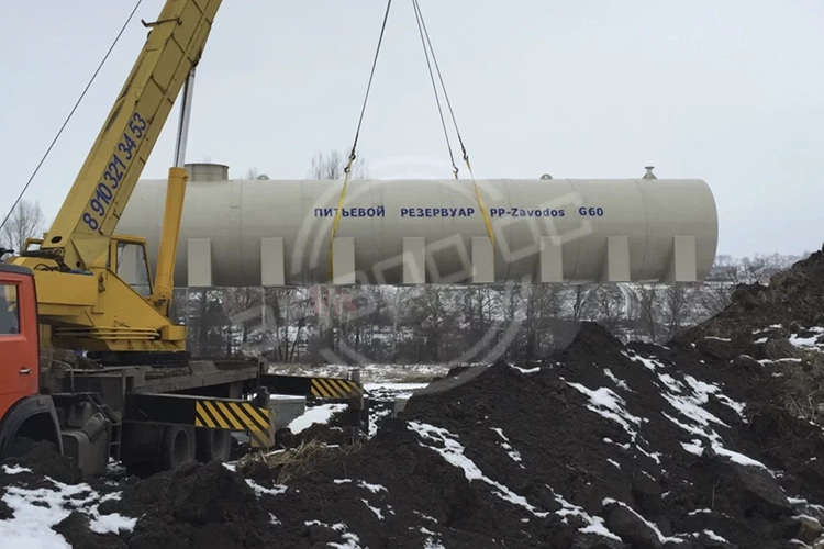Монтаж подземного питьевого резервуара, БелЭком, Белгородская обл.