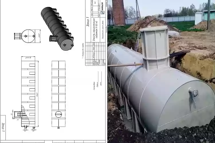 Подземная ёмкость для воды объёмом 50 м3